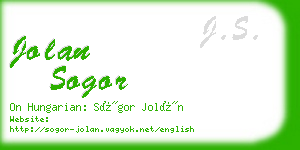 jolan sogor business card